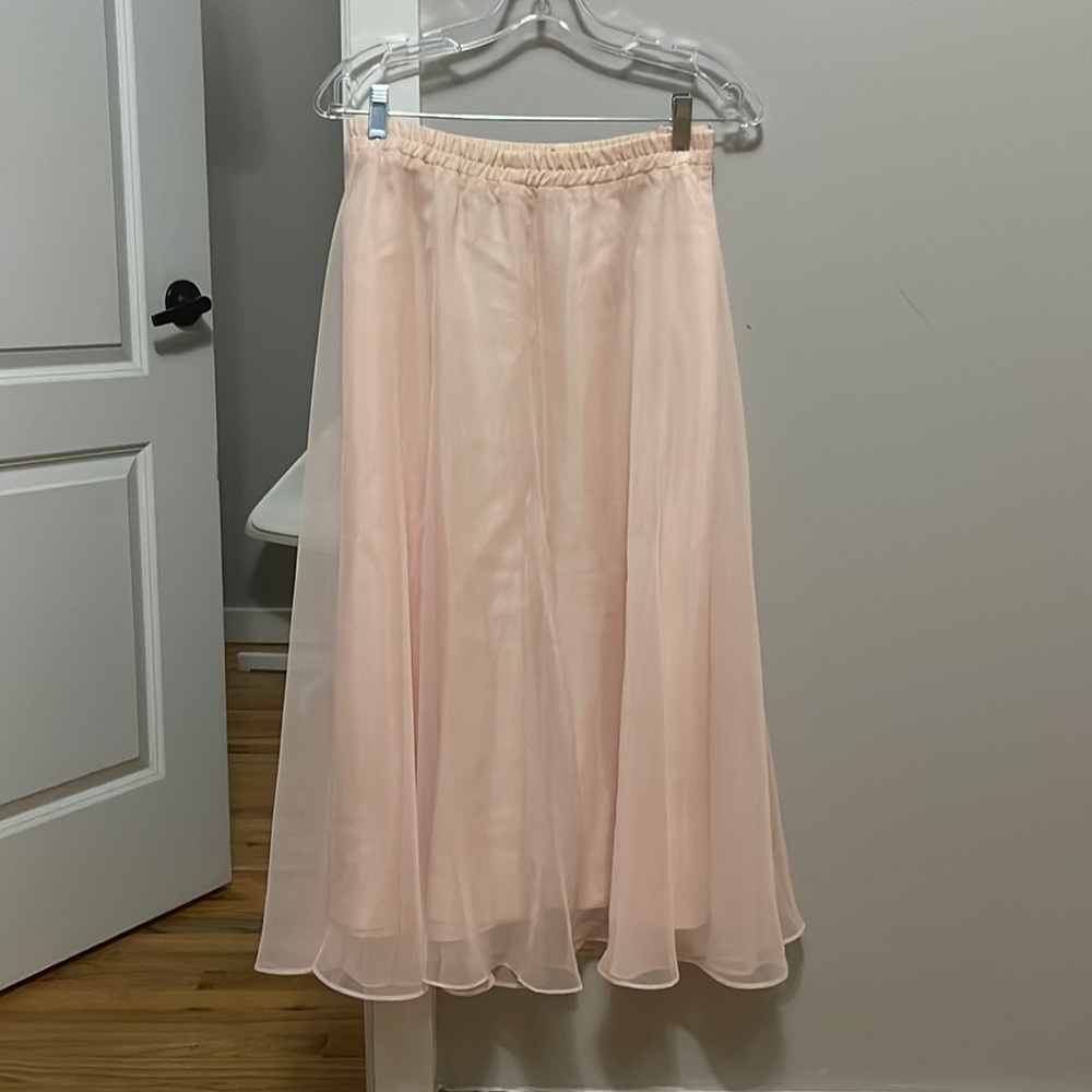 Sheer Pink A-Line Maxi Skirt